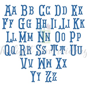 Fishtail Machine Embroidery Monogram Font in 6 Sizes INSTANT DOWNLOAD ...