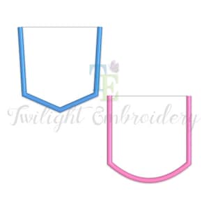 Set of 2 Pocket Applique Machine Embroidery Designs INSTANT DOWNLOAD