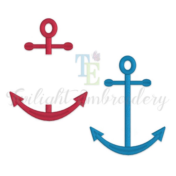 Set of 2 Anchor Machine Embroidery Designs, Split Anchor Machine Embroidery Design, Nautical Machine Embroidery Designs INSTANT DOWNLOAD