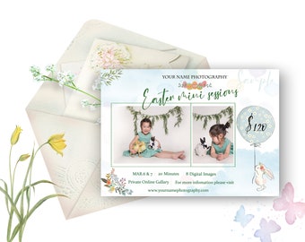 Spring Mini Session, Easter Mini Session Template, boho session template, Easter Minis, photoshop template