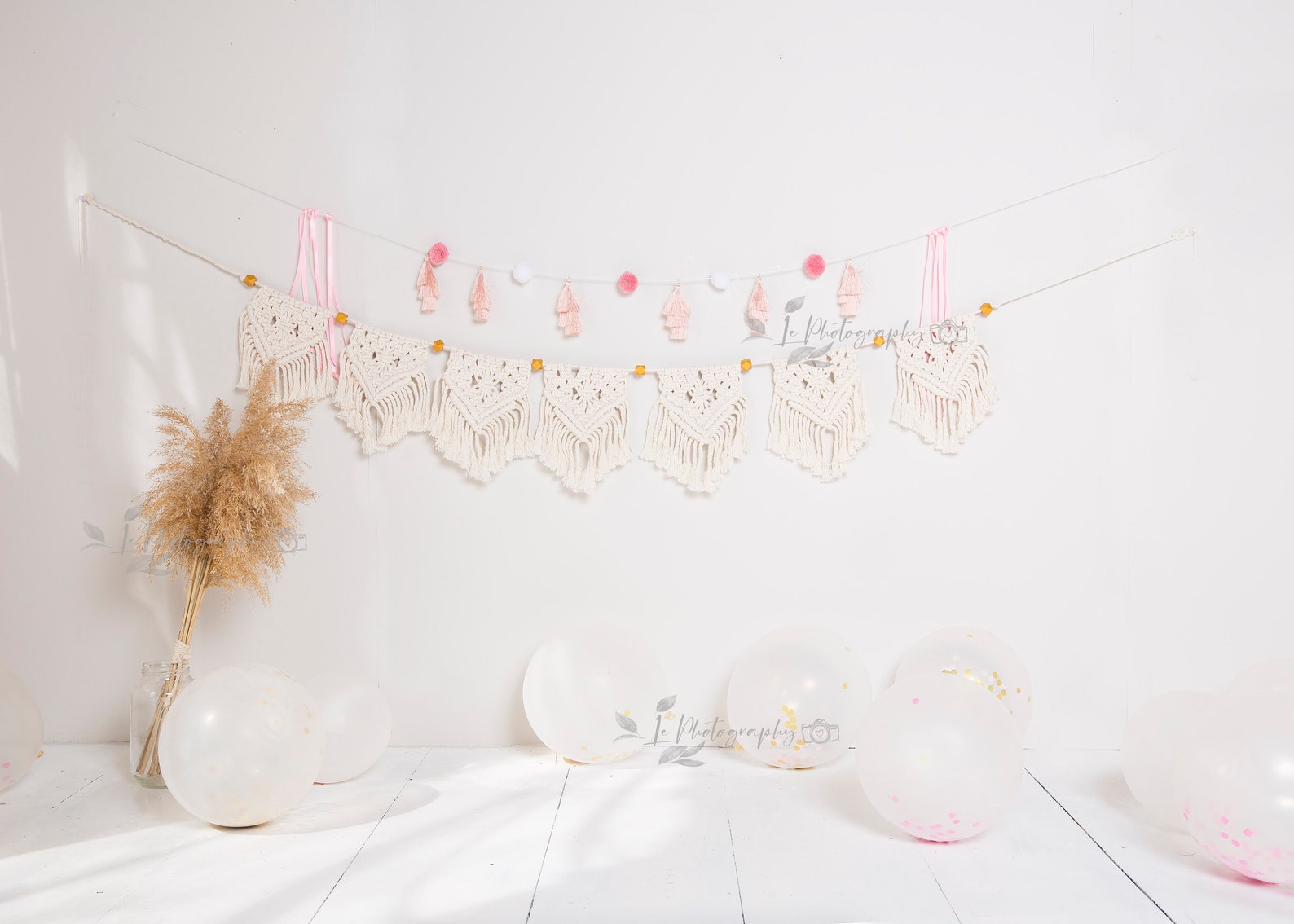 Boho Birthday Digital Backdrops Baby Girl Birthday Backdrop Etsy
