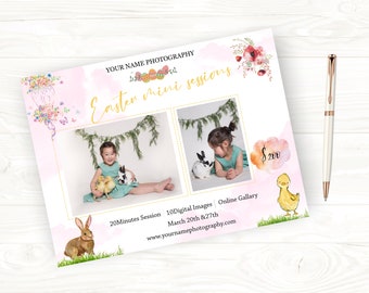 Spring Mini Session, Easter Mini Session Template, boho session template, Easter Minis, photoshop template