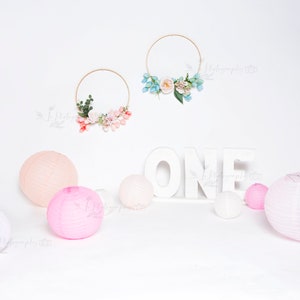 Girl birthday digital backdrops, One Year Birthday, birthday backdrop, digital background, first birthday, cake smash backdrop
