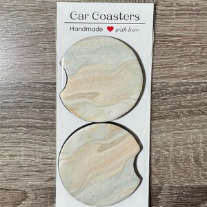 Blush Marble Swirl Car Coasters - Cute Car Coasters - Car Accessories - Cup Holder Coasters - Gifts for Her - Gifts Under 10