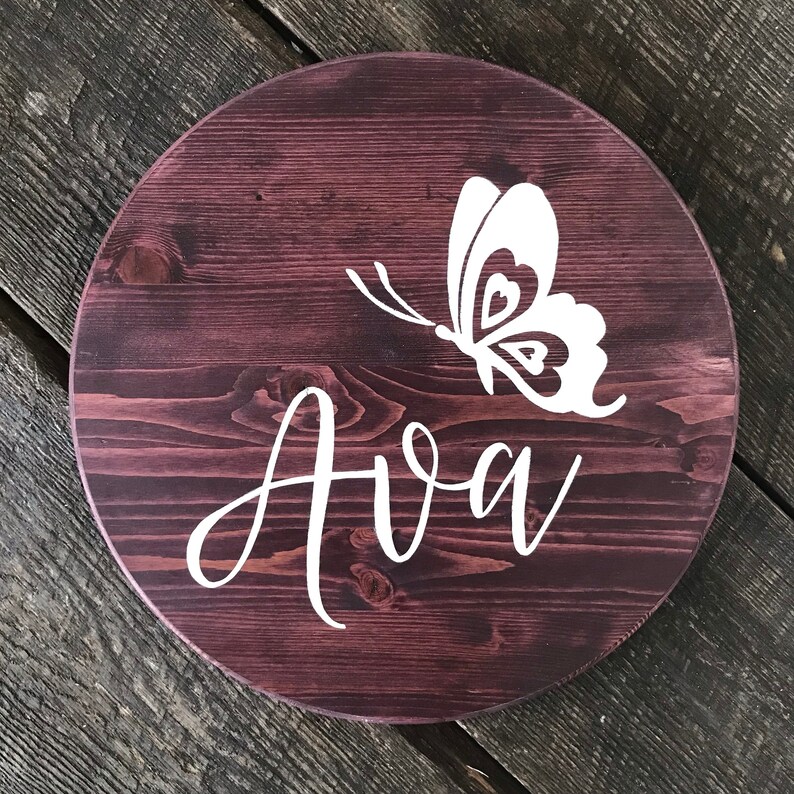 Child Baby Room Name Signs Round Wood Signs Personalized With Name And Favorite Thing Kids Room Decor Baby Name Sign Child S Room