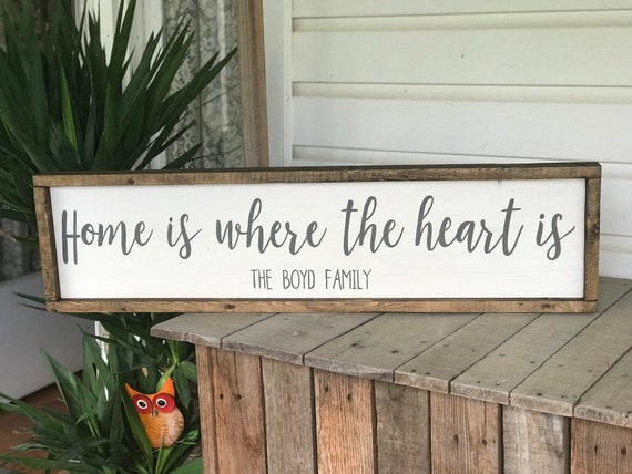 Home Is Where The Heart Is Country Home Decor Wood Sign Etsy