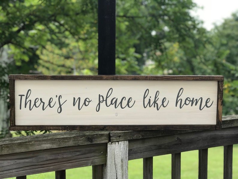 There's No Place Like Home Hand Painted Wood Sign Etsy