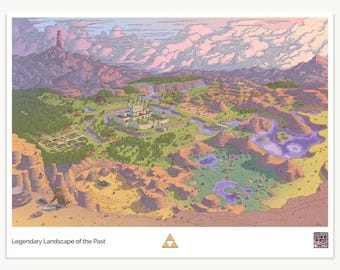 18" x 24" Original Legendary Landscape Map - Highly Detailed Digital Art Print