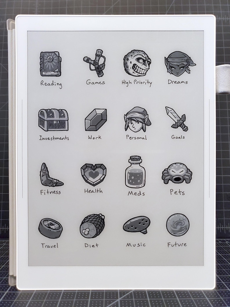 32 Supernote + Goodnotes Stickers - Hand-drawn E-ink & Color Digital ...