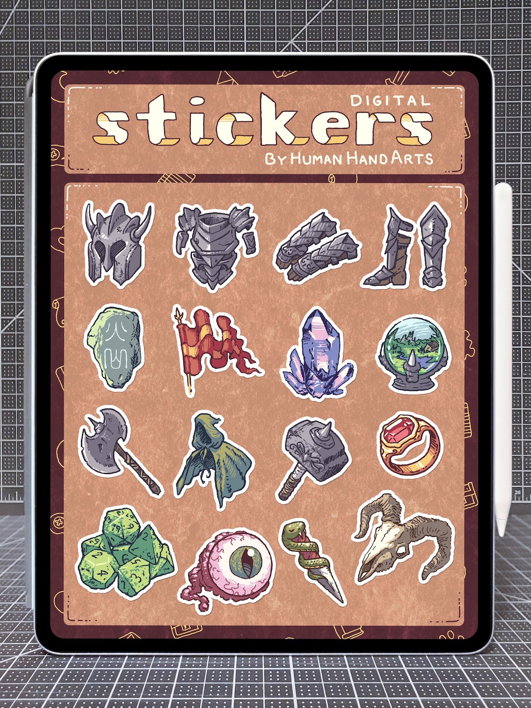 Supernote Crosslink Sticker 32 Supernote + Goodnotes Stickers - Hand-drawn E-ink and Color Digital ...