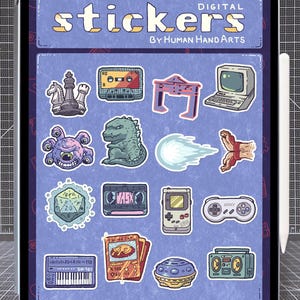 32 Supernote + Goodnotes Stickers - Hand-drawn E-Ink & Color Digital Stickers - Nerd Out!
