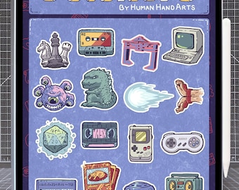 32 Supernote + Goodnotes Stickers - Hand-drawn E-Ink & Color Digital Stickers - Nerd Out!