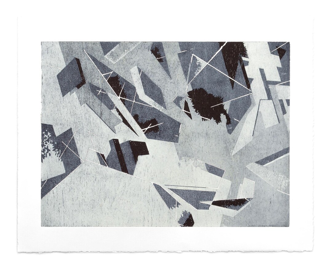Hand-printed Abstract Reduction Woodcut Art - Etsy