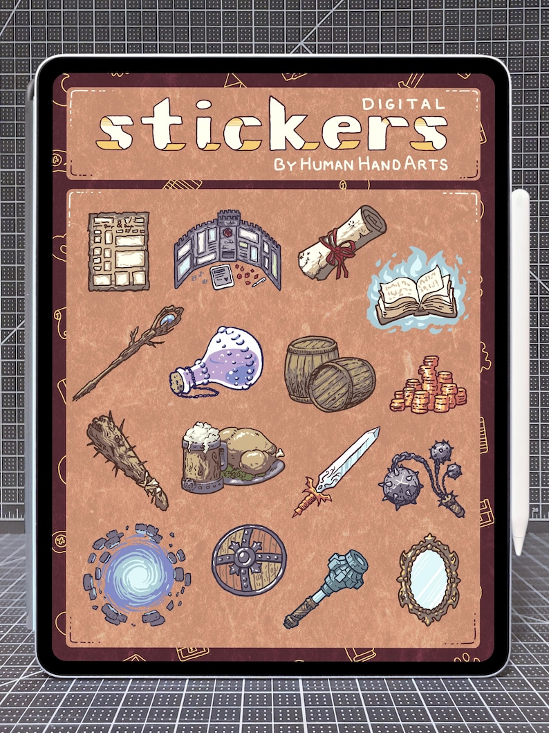 32 Supernote + Goodnotes Stickers - Hand-drawn E-ink and Color Digital ...