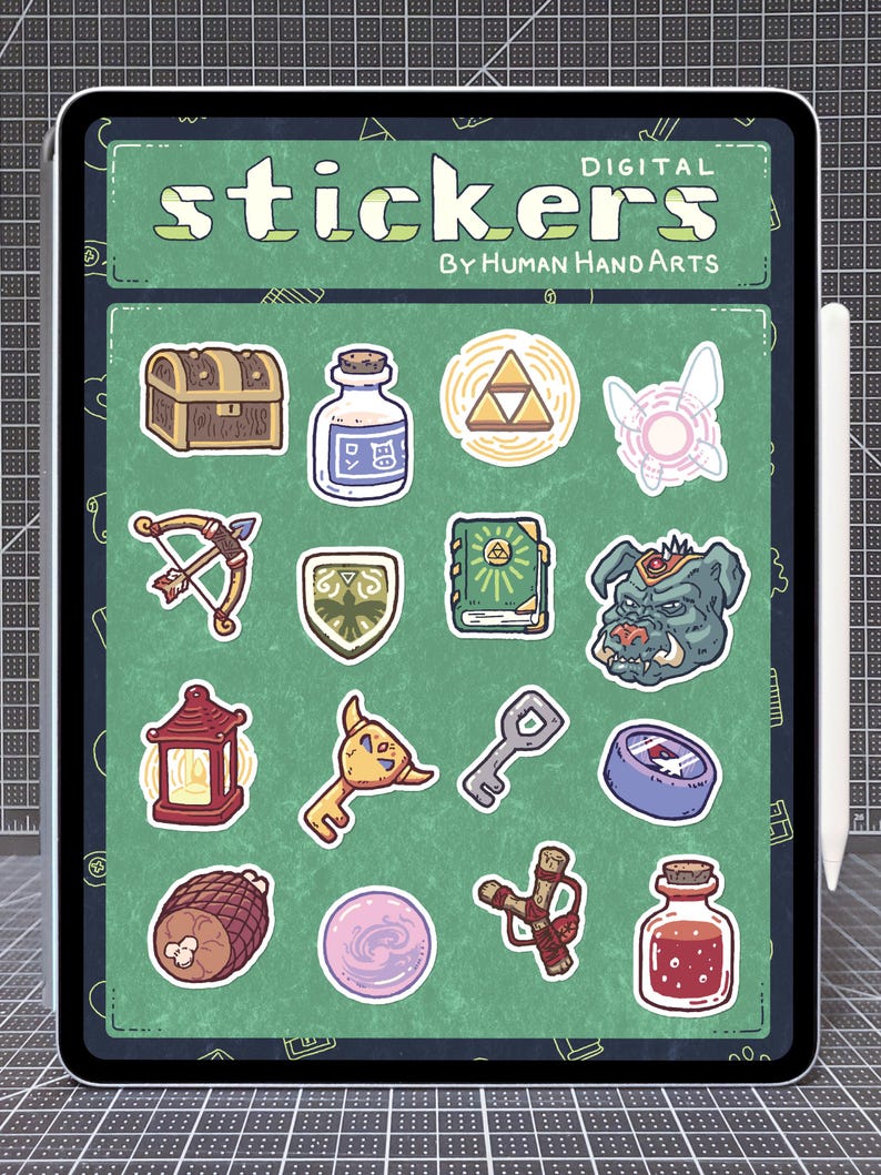 32 Supernote + Goodnotes Stickers - Hand-drawn E-ink & Color Digital ...