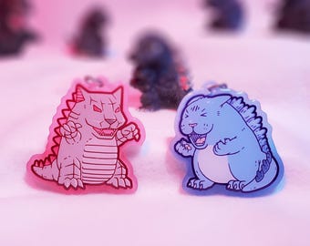 NEKOJIRA Glow-in-the-dark Keychain - Original Nekojira & Mechanekojira Characters