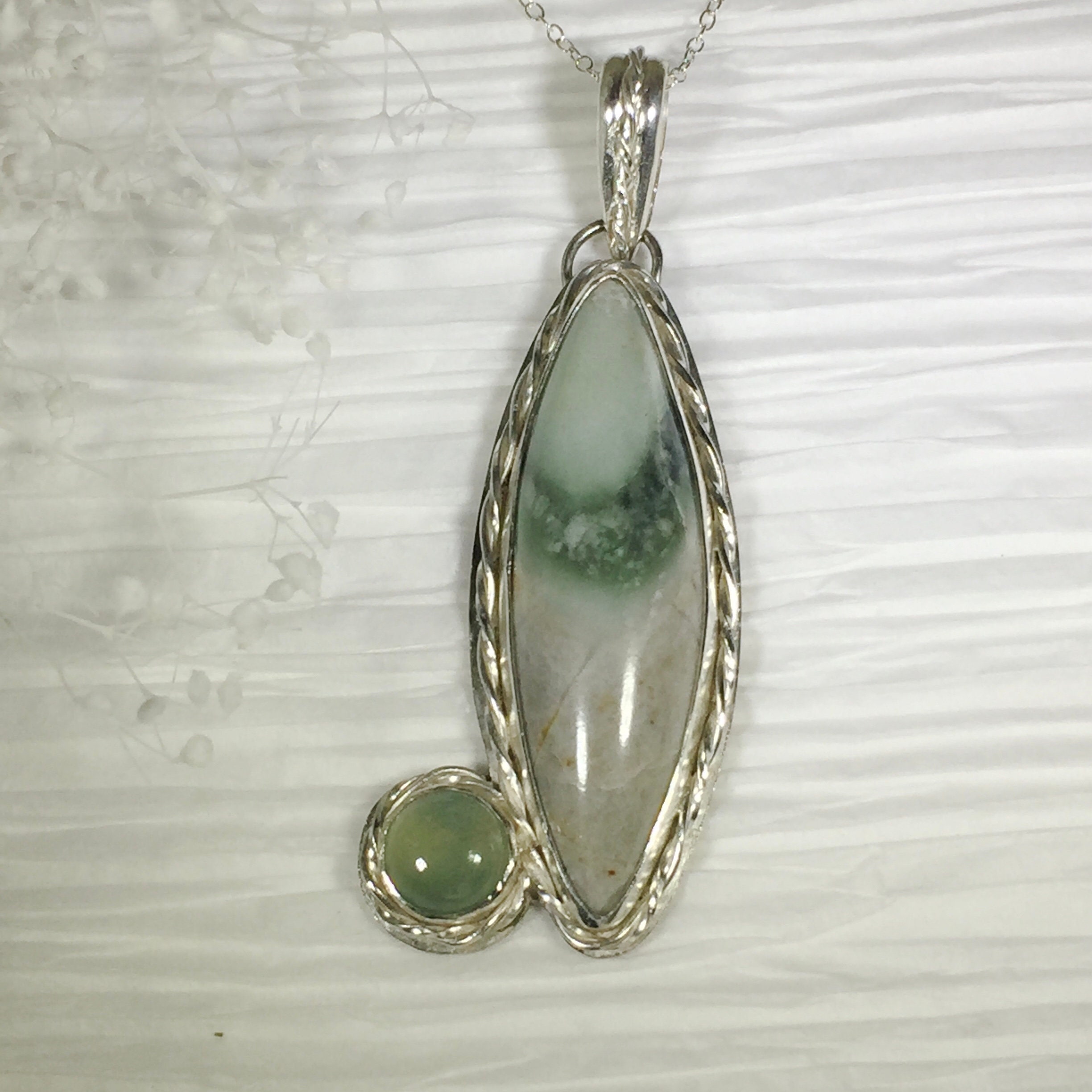 Sterling Silver Verde Antique and Prehnite Necklace - Etsy