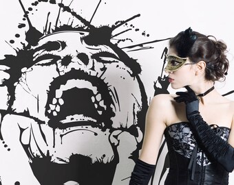 girl splatter paint wall girl splatter paint wall