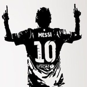 Lionel Messi Wall Decal - Soccer Wall Sticker / Boys Room Decal / Game Room Decor /  Futbol Wall Decor World Cup Fifa Wall Decal by Wallagio