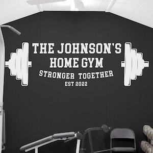 Home Gym Personalized Sign For Garage Gym Fitness Motivational Quote Wall Sticker Vinyl Lettering Fitness Training Gift Ide by Wallagio