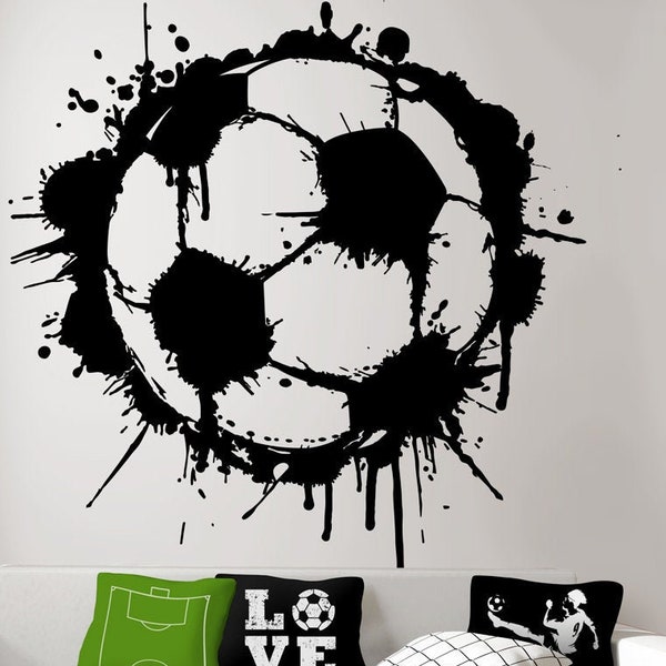 Soccer Wall Sticker - Futbol Wall Mural Soccer Mom World Cup Fifa Fathead Sports Gamer Pro Evolution Soccer  Wall Decal by Wallagio