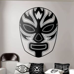 Luchador 2 Mask Wall Decal - Mexican Wrestling Mask Wall Sticker Mascara Lucha Libre Wrestler Nacho WWE Impact Wresting by Blazing Vault