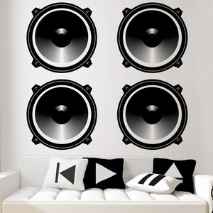 Audio Speaker Wall Decal - Music Wall Sticker Recording Studio Audio Wave Sound Wave Music Producer Gamer Wall Decal by Blazing Vault