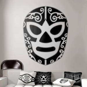 Luchador Mask Wall Decal - Mexican Wrestling Mascara Lucha Libre Nacho Libre WWE Wresting Boxing MMA Fighting Mexico Wall Sticker Wallagio
