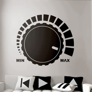Loud Volume Knob Wall Decal - Music Wall Sticker Mixer Sliders Console Knobs Recording Studio Music Decal Audio Wave by Blazing Vault