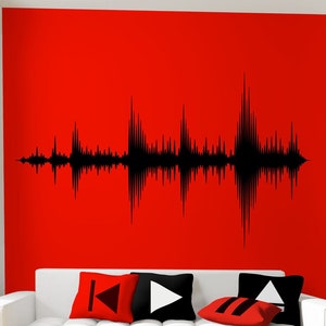 Audio Wave Wall Decal - Sound Wave Wall Sticker Recording Studio Music Producer Audio Speakers Video Music Room Decor Dance by Wallagio