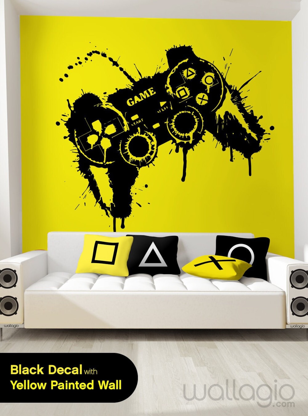 Vinyl Wall Decal Joystick Game Zone Art Decor Gaming Gamer Room