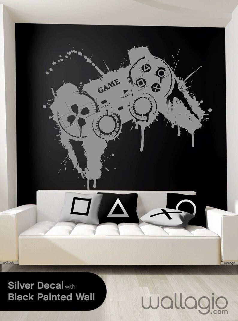 Video Game Wall Decal Gamer Controller Wall Decal Splat Etsy