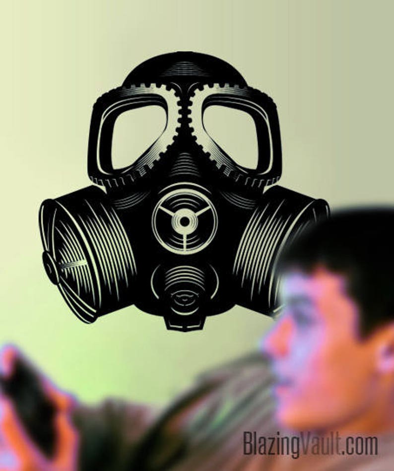 Gas Mask Biohazard Wall Decal Radioactive Cosplay Toxic Military ...