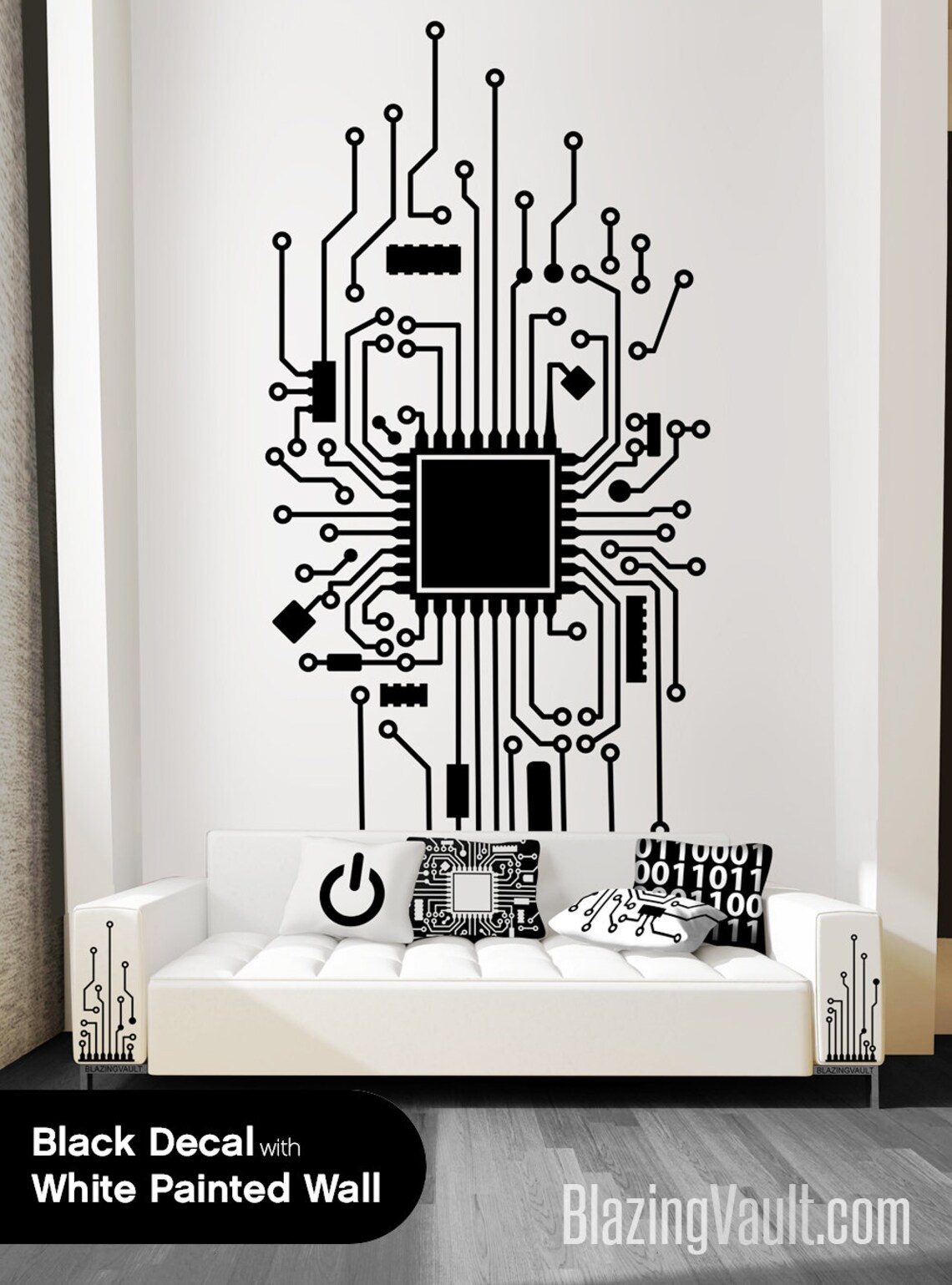 Circuit Board Vertical Wall Decal Computer Engineer CPU Wall Etsy