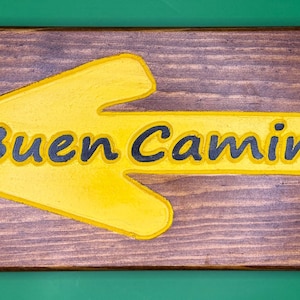 Gele pijl Buen Camino links #908
