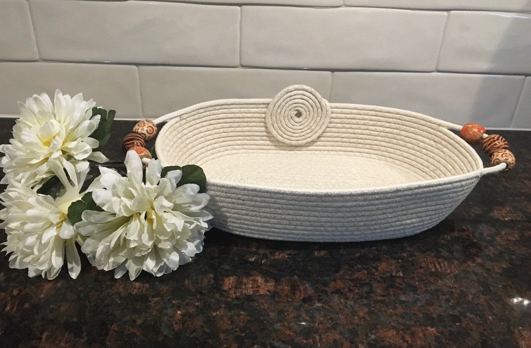 Coiled Rope Basket Medium 12 X 6 Etsy