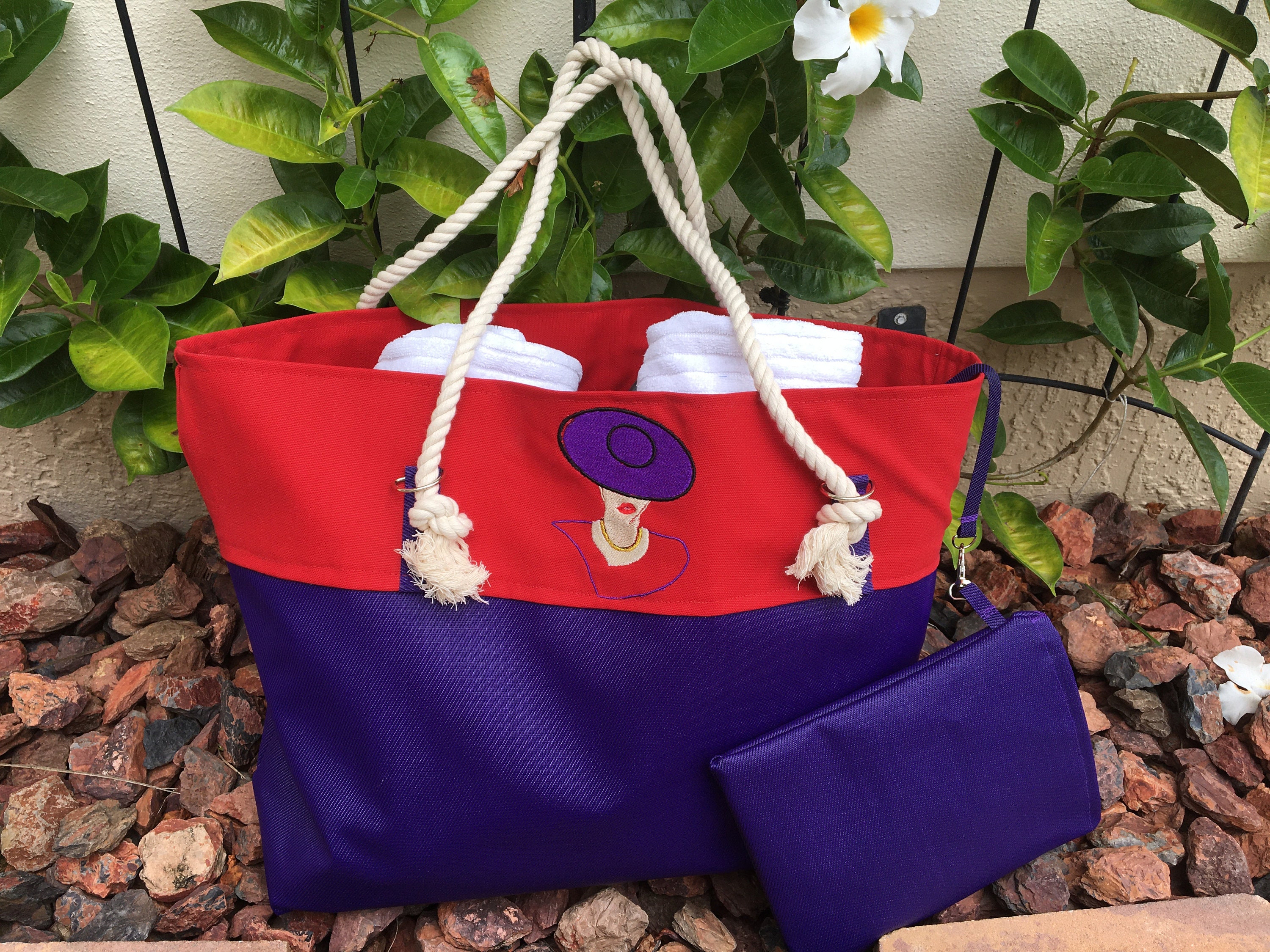 Red Hat Beach Bag Women's Large Tote Etsy