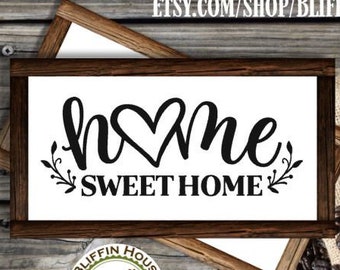Home Sweet Home Rustic Wood Farmhouse Sign, 2 Styles, Multiple Sizes, Farmhouse Decor, Country Decor, Rustic Wood Sign, Home Sweet Home Sign