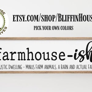 Rustic Farmhouse-ish Sign | Farmhouse Decor | Wood Framed Farmhouse Sign | Large Farmhouse Sign | Farmhouse Style Sign | Country Decor