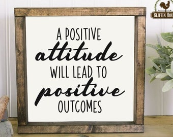 Positive Attitude Sign, Motivational Decor, Workplace Motivation, Work Desk Sign, Teamwork Sign, Office Decor, Inspirational Decor,