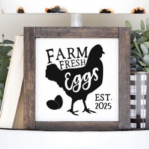 Personalized Farm Fresh Eggs Sign: Rustic Farmhouse Decor
