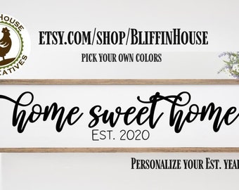 Home Sweet Home Stained Wooden Sign - 5.5" x 18" Rustic Wood Sign, Farmhouse Sign, Home Sweet Home Sign, Rustic Decor, Country Decor