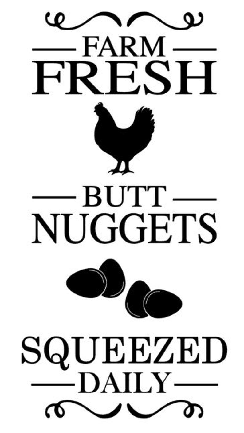 Farm Fresh Butt Nuggets Rustic Wood Chicken Sign Decor, 5 STYLES AVAILABLE, 7 x 14, Farm Humor, Chicken Humor, Rustic Sign, Farmhouse image 6