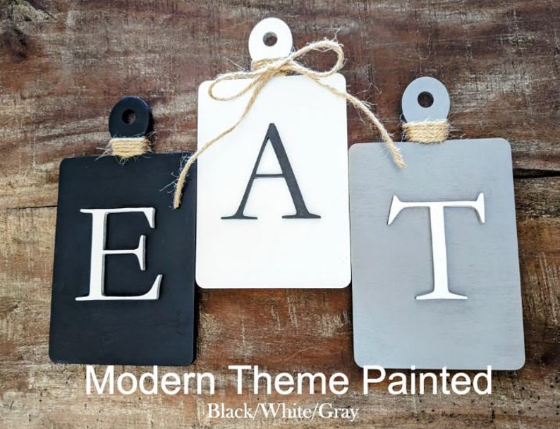 Rustic EAT Wall Decor - Cutting Board Shaped EAT Wall Hanging, Farmhouse Eat Sign, Laser Cut Multiple Sizes Available