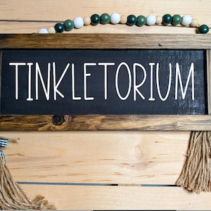 Tinkletorium Framed Funny Bathroom Sign, Bathroom Door Sign, Silly Bathroom Decor, Funny Restroom Signs, Skinny Letter Bathroom Decor