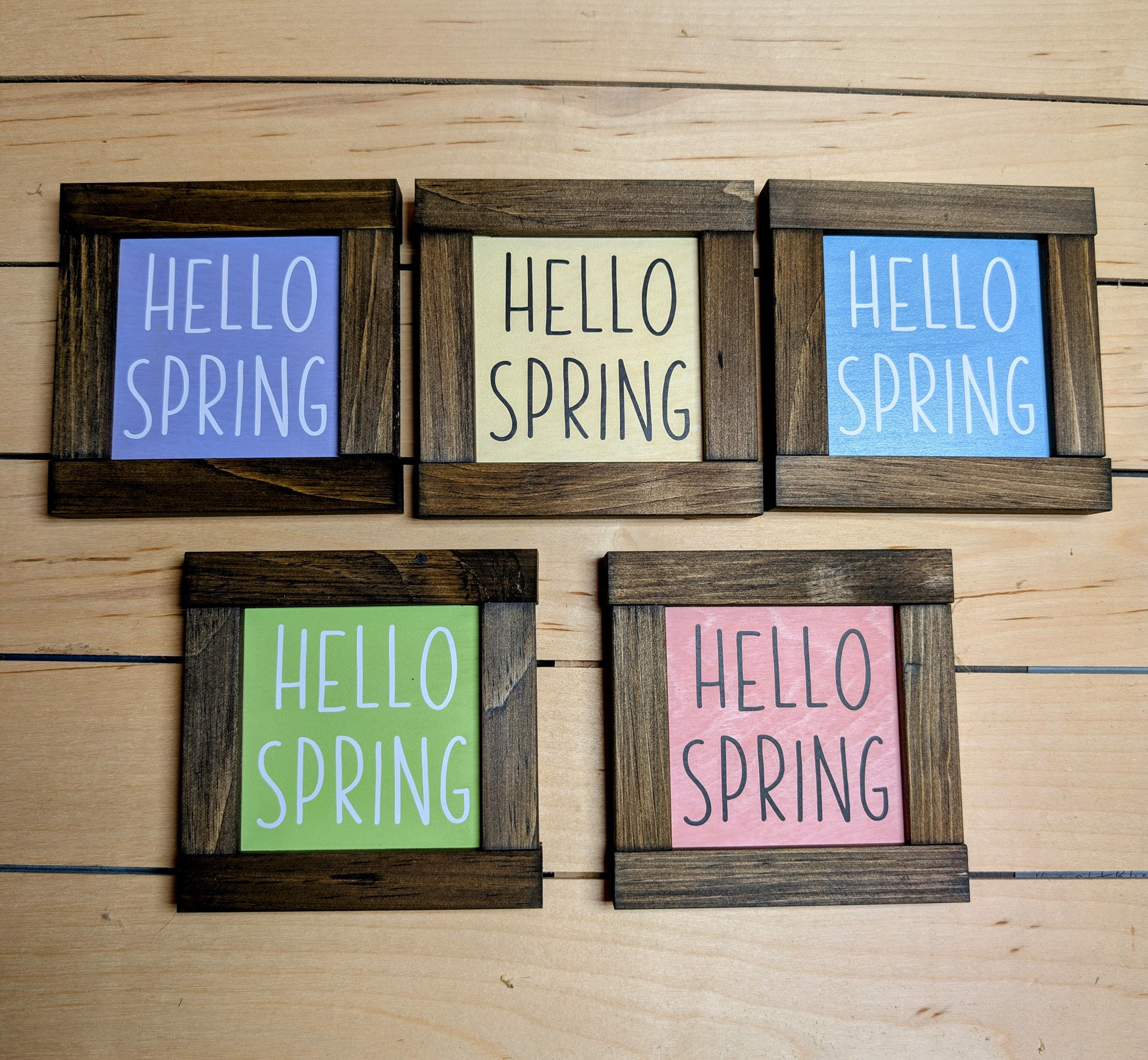 Rustic Hello Spring Wood Sign: Pastel Farmhouse Decor - Etsy