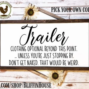 Trailer Clothing Optional Don&#39;t Get Naked Framed Wood Bathroom Sign, Outhouse Sign, Camping Humor, Get Naked Sign, Camper Bathroom Decor,