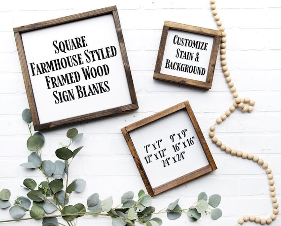 Blank Wood Sign, Framed Blank Sign, Square Blank Sign, DIY Farmhouse Sign, Unfinished Wood Sign, DIY Sign, Sign Blanks, Blank Farmhouse Sign