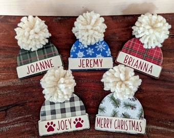 Personalized Beanie Hat Ornament / Personalized Tier Tray Beanie Hat / Pet Beanie Hat Ornament / Unique Pet Ornaments / Custom Hat Ornament