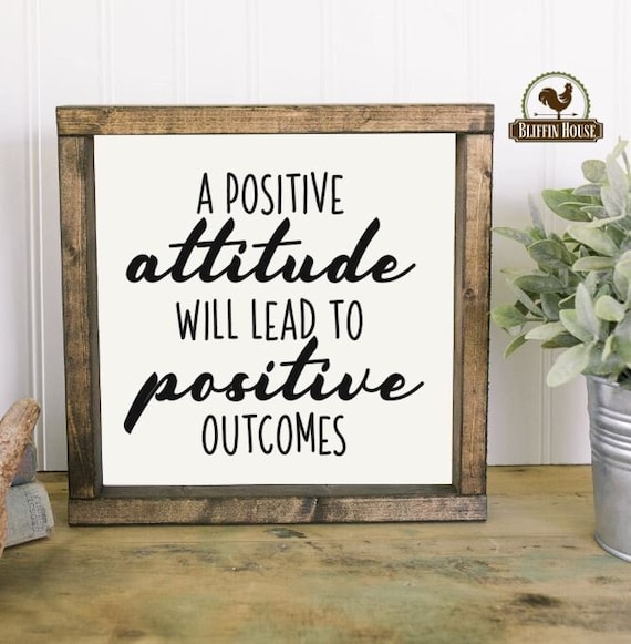 Positive Attitude Sign, Motivational Decor, Workplace Motivation, Work Desk Sign, Teamwork Sign, Office Decor, Inspirational Decor,